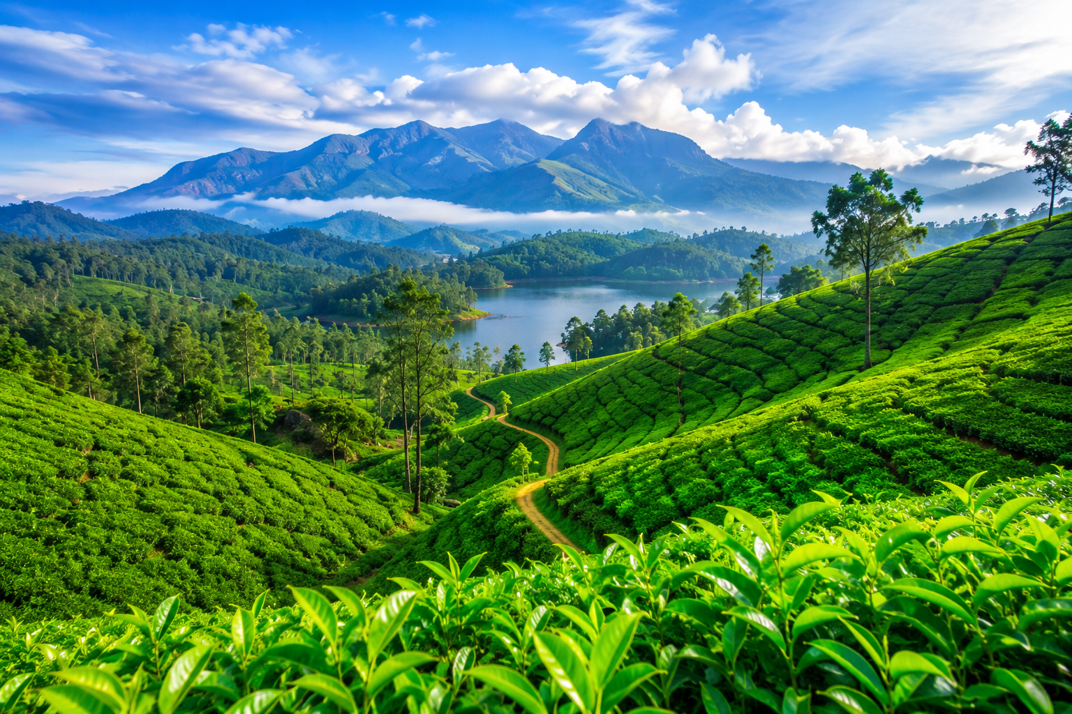 Three days Munnar tour package with tea plantations and mountain views